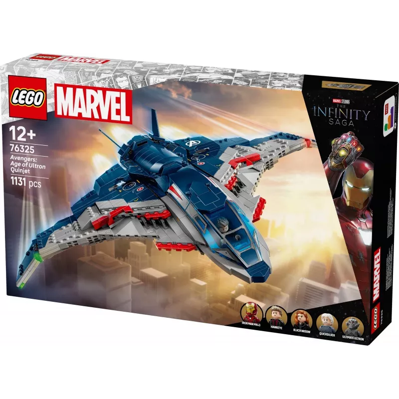 LEGO Marvel Super Heroes 76325 Avengers: Age of Ultron Quinjet bouwset, 1131 stuks, 5 minifiguren, 12+