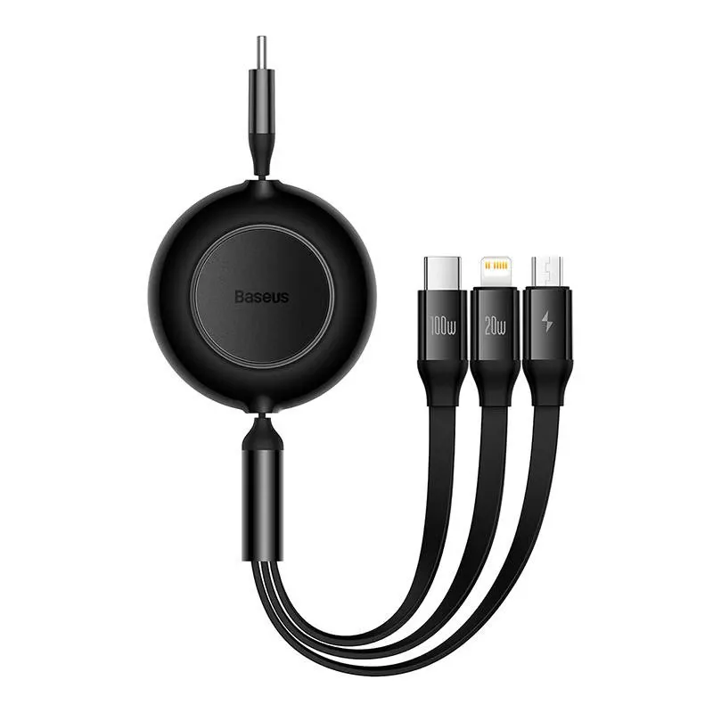 USB kabel Baseus CAMJ010201 1,1 m USB 3.2 Gen 1 USB C Micro USB-A Lightning zwart