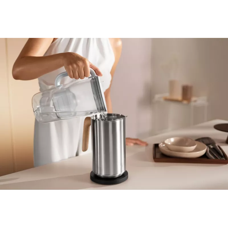 Brita Glass+1 Maxtra Pro Pure Performance glazen filterkan, 2,5 l totaal / 1,5 l gefilterd, vaatwasserbestendig, grijs