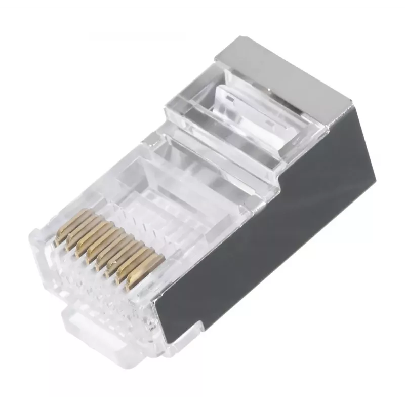 LANBERG RJ-45-stekker PLS-5000EZ, Cat5e, F/UTP (FTP), grijs, 100 stuks
