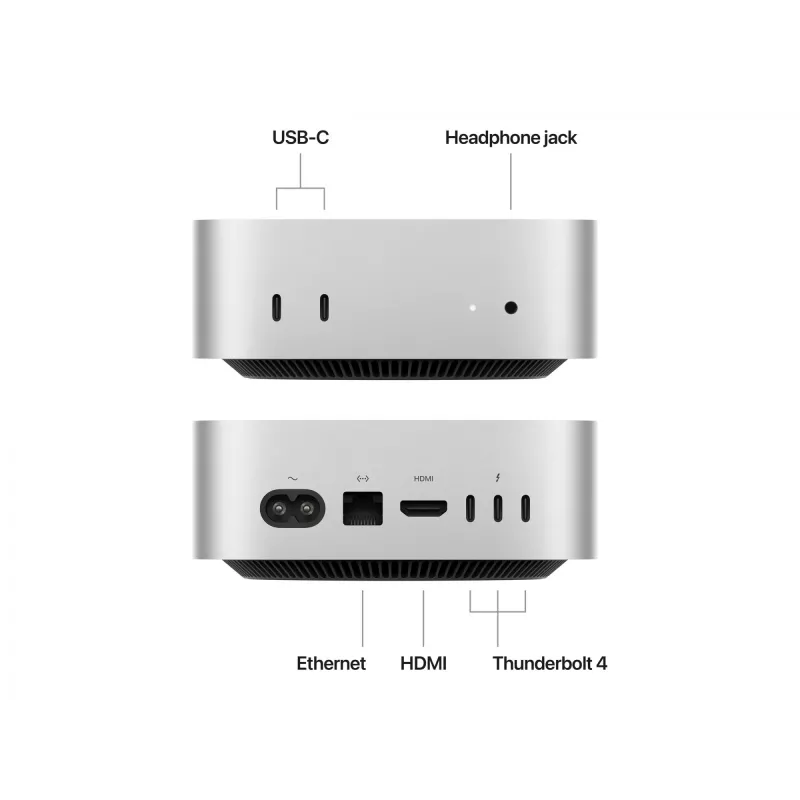 Apple Mac mini Apple M M4 16 GB 256 GB SSD macOS Sequoia mini-pc zilver