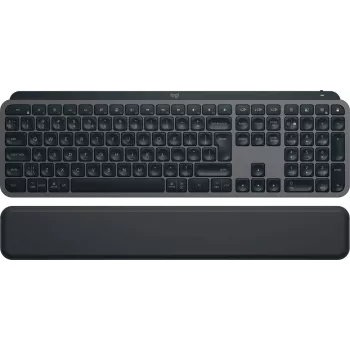 Draadloos full-size toetsenbord Logitech Master MX Keys S — grafiet, Bluetooth & 2,4 GHz (nano), USB-C oplaadbaar, achtergrondverlichting, QWERTY US International
