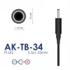 Akyga AK-TB-34 universele voeding, 5 V, 2 A, 10 W, 3,5 x 1,35 mm, 1,5 m