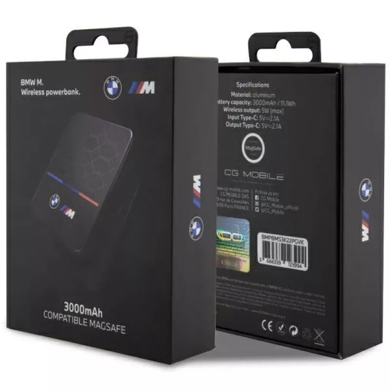 Draagbare BMW powerbank inductief BMPBMS3K22PGVK5W 3000mAh