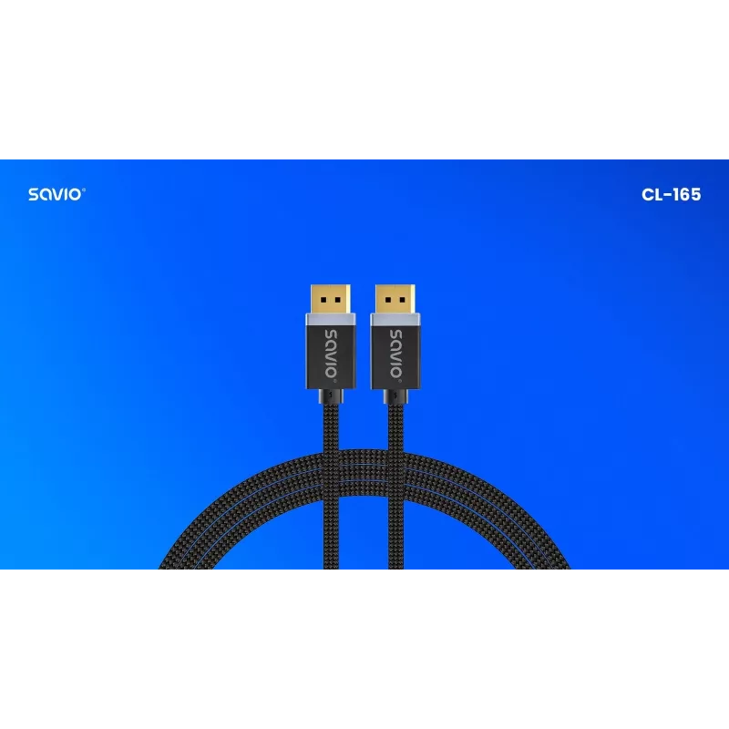 DisplayPort-kabel Savio CL-165 1 m zwart