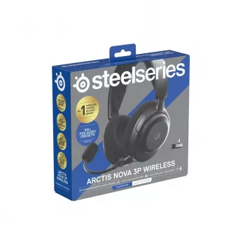 Headset STEELSERIES Arctis Nova 3P Wireless Bluetooth circumauraal hoofdband, 20–22000 Hz, 260 g, zwart