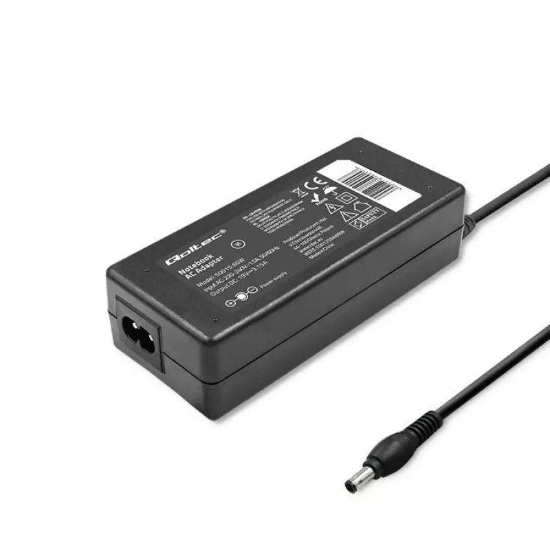 Qoltec 50015.60W voeding voor Samsung | 60W | 19V | 3,15A | 5,5*3,5+pin | incl. netsnoer