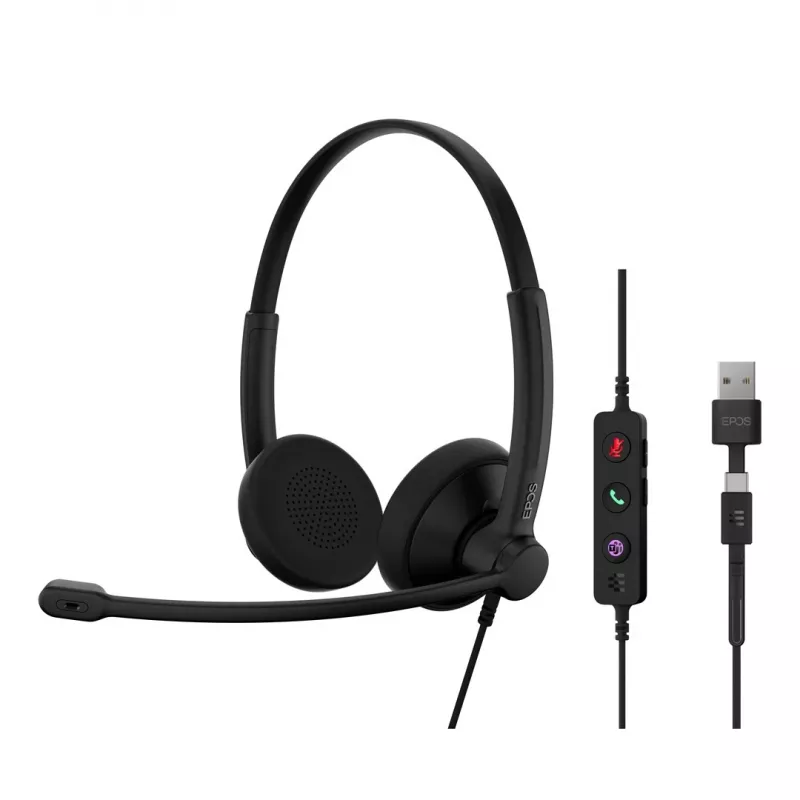Headset EPOS IMPACT 100 UC stereo USB-C+A bekabeld lichtgewicht comfortabel
