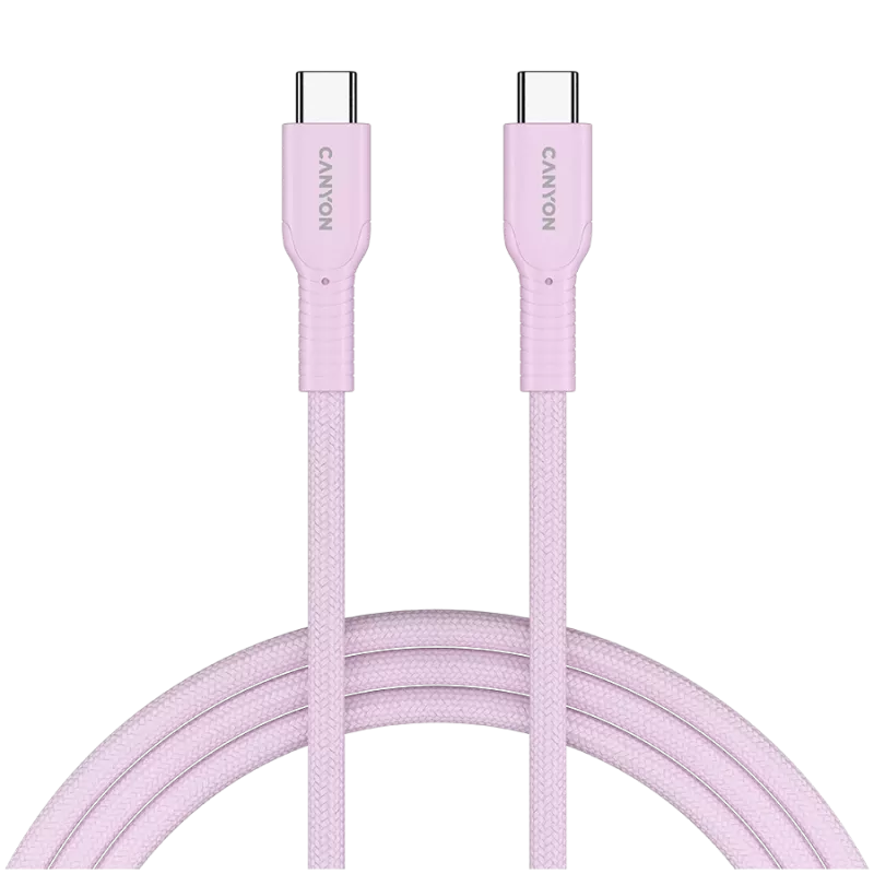 CANYON kabel OnWire 60CL C-C 60W COLOR gevlochten 1m roze