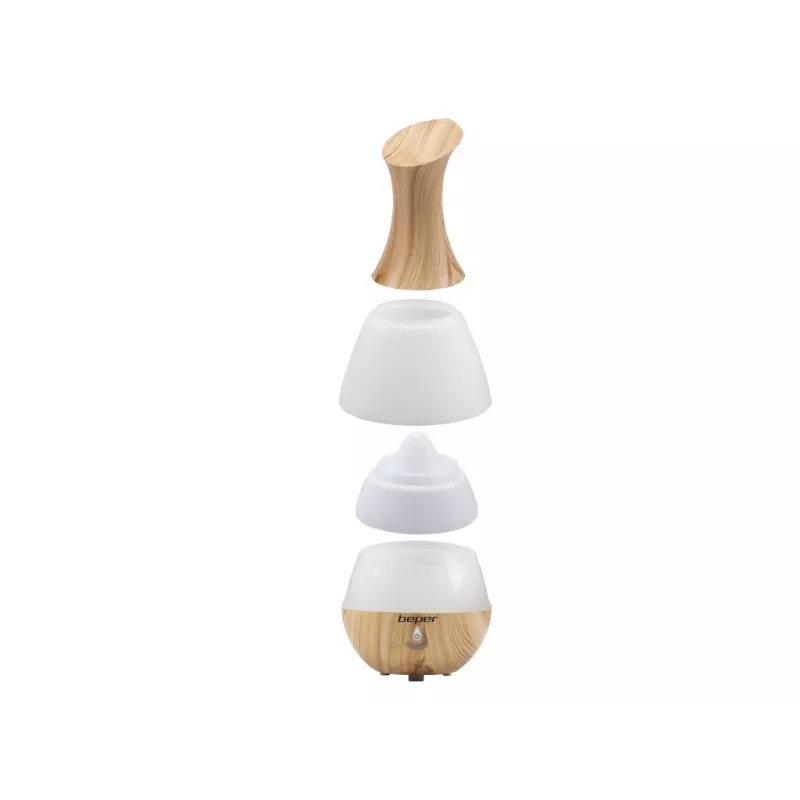 Beper 70.405 ultrasone aromadiffuser, 235 ml, 7-kleuren ledlicht, 4 W, automatische uitschakeling