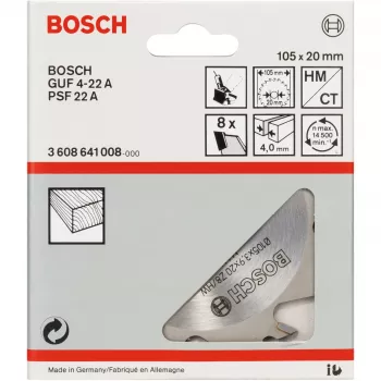 Bosch 3608641008 sleuffrees, 105 x 20 mm, 8 tanden, voor GUF 4-22 A en PSF 22 A