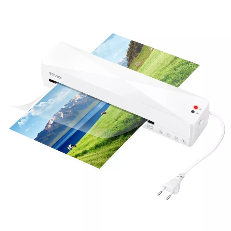 Koud-/heetlaminator SAVIO LR-01/W — max. breedte 230 mm, 320 mm/min, 300 W, wit