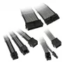 Gevlochten kabelverlengingsset Kolink Core Adept – 6-delige voeding- en moederbordverlengingen, PET-mantel, kopergeleiders, lengtes 300–350 mm
