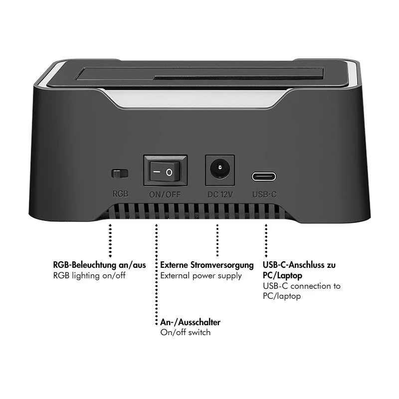 LogiLink HDD-dockingstation LogiLink Quickport USB 3.2 1-poorts voor 2,5/3,5 SATA (QP0035)