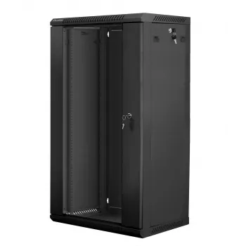 Wandkast LANBERG WF01-6422-10B, 22U, 19 inch, 600x450x1085 mm, staal, zwart