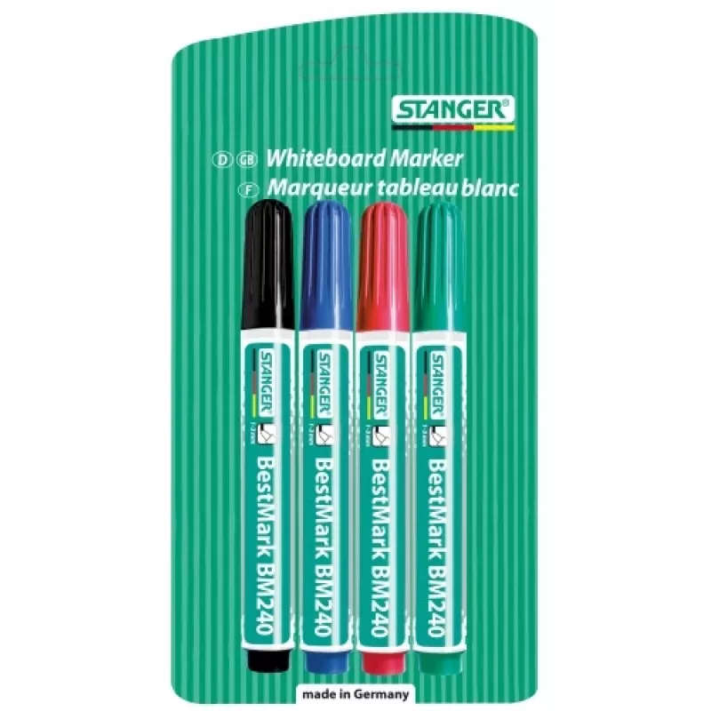 STANGER whiteboard MARKER BM240 1-3 mm, set 4 stuks 002510