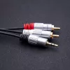 Audiokabel Qoltec 52339 1m 2x cinch 3,5 mm zwart