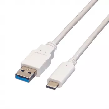 VALUE - USB-kabel - USB 3.0 (m) naar USB Type-C (m) - 5 V - 900 mA - 1 m - wit (11.99.9011)