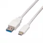 VALUE - USB-kabel - USB 3.0 (m) naar USB Type-C (m) - 5 V - 900 mA - 1 m - wit (11.99.9011)