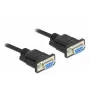 Seriële kabel DeLOCK 86608 zwart 1m RS-232 Sub-D9