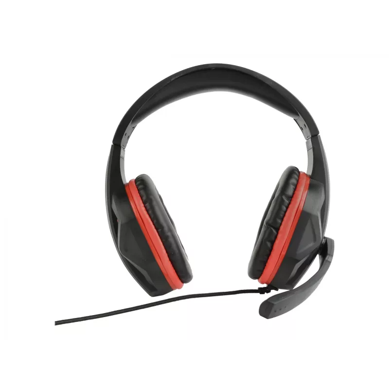 Bekabelde gaming-headset GEMBIRD GHS-03 — 20–20000 Hz, 2 m kabel, 250 g, zwart/rood