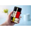 Hoes iKins voor Samsung Galaxy S20, zwart Mondrian-design