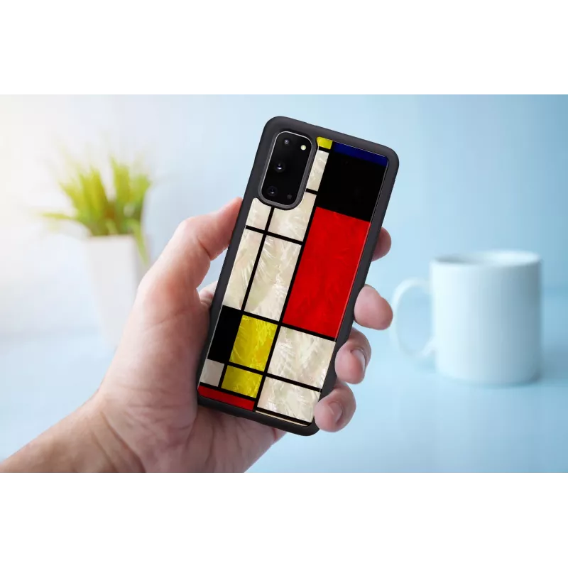 Hoes iKins voor Samsung Galaxy S20, zwart Mondrian-design