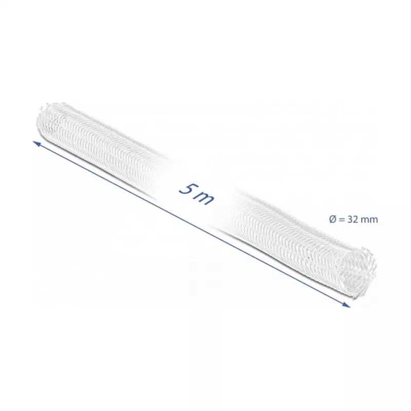 Gevlochten slang DeLOCK 20818 5 m x 32 mm wit