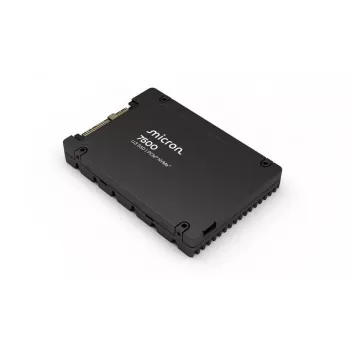 SSD | MICRON | SSD-serie 7500 MAX | 1,6 TB | NVMe | NAND-flash-technologie 3D NAND | schrijfsnelheid 2700 MB/s | leessnelheid 6800 MB/s | formfactor U.3 | TBW 4380 TB | MTBF
