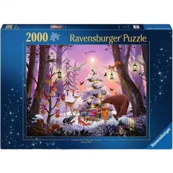 Puzzel Ravensburger Kerst in het bos 2000 stukjes