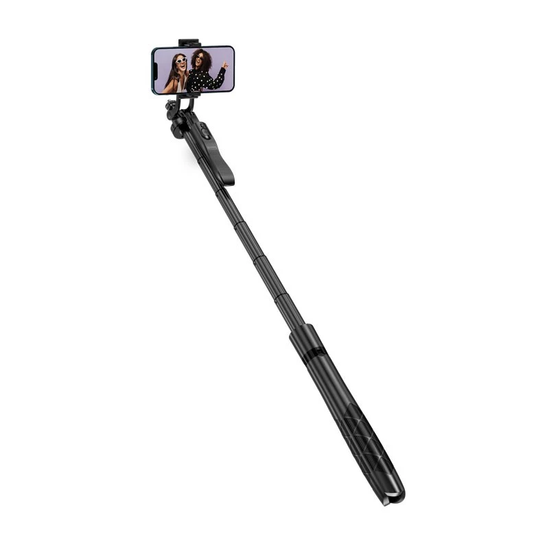 Statief-selfiestick Crong CRGSGU1BLK aluminium Bluetooth met opvouwbare poten en telefoonhouder