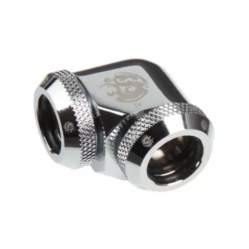 BitsPower Multi-Link adapter 90° voor 2x 12mm AD — BP-E90DML, glanzend zilver