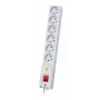Lestar LX 610 Stekkerdoos met overspanningsbeveiliging, 6 stopcontacten, 1,5 m, Grijs