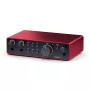 Audio-interface Focusrite Scarlett 2i2 4th Gen — 2-in/2-uit USB-C, 24-bit/192 kHz, 69 dB voorversterker, desktop, zwart/rood