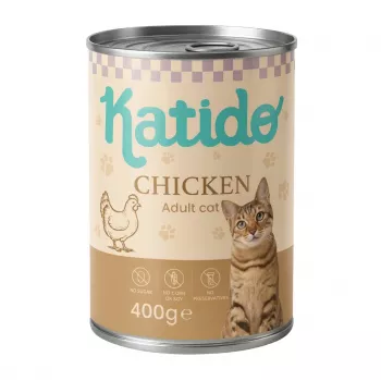 KATIDO Kip - Natte voeding voor katten - 400g