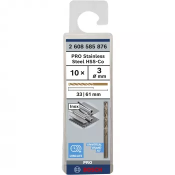Spiraalboor Bosch HSS-Co DIN 338 3 mm