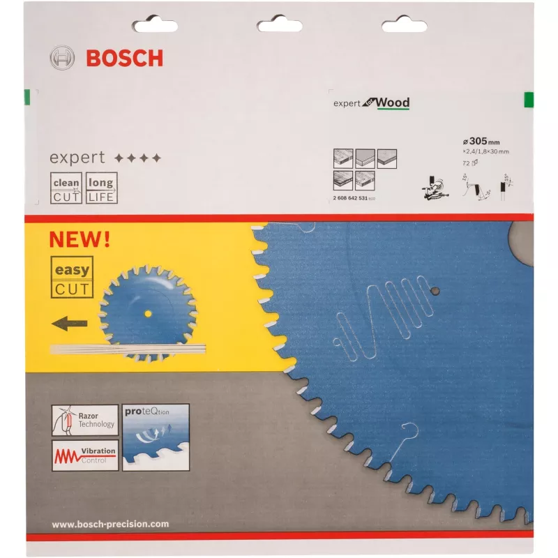 Bosch Expert for Wood cirkelzaagblad 2608642531, 305 mm, 72 tanden, asgat 30 mm