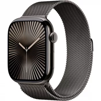 Apple Watch Series 10 GPS + Cellular 46mm Slate Titanium behuizing met Slate Milanese band - M/L (MWYW3QF/A)