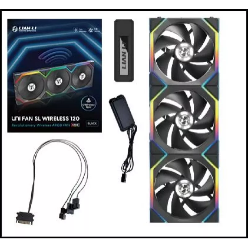 LIAN LI UNI FAN SL Wireless 120 ARGB zwart 3-pack