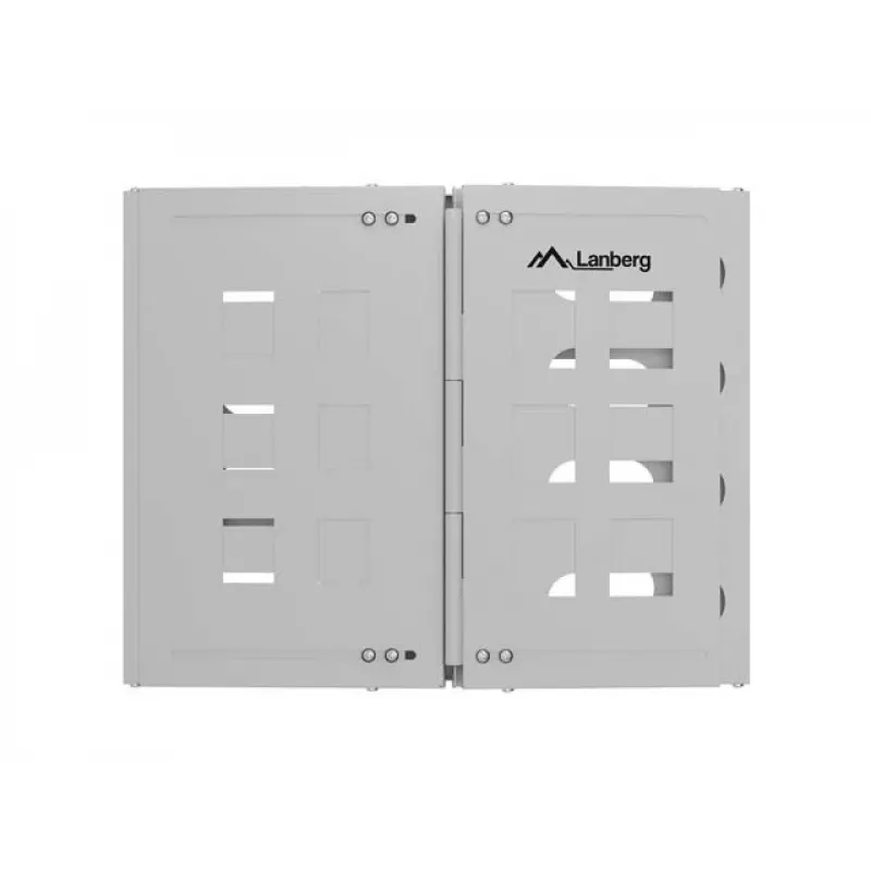 Wandmontage 19 inch rack LANBERG 8U, diepte 497×400/240 mm, grijs