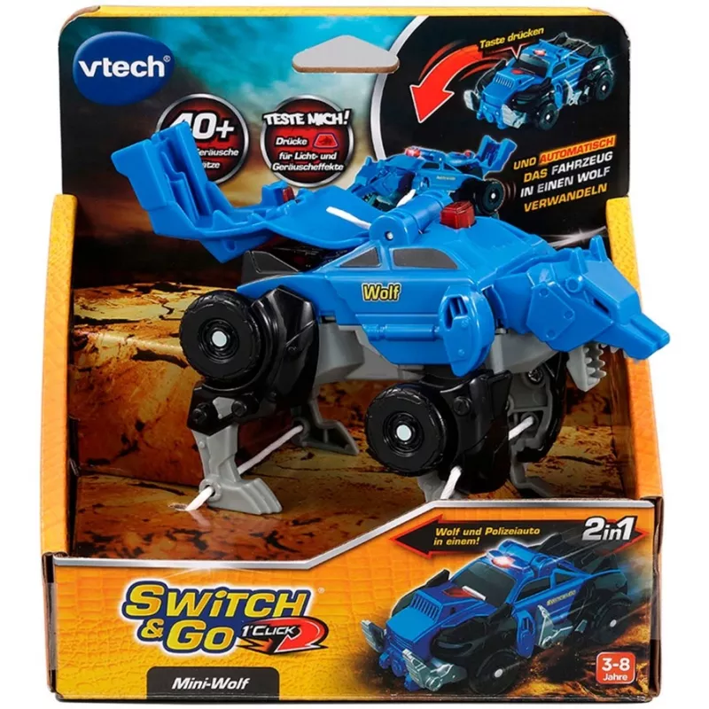 Switch & Go Dinos - OneClick-miniwolf, speelfiguur