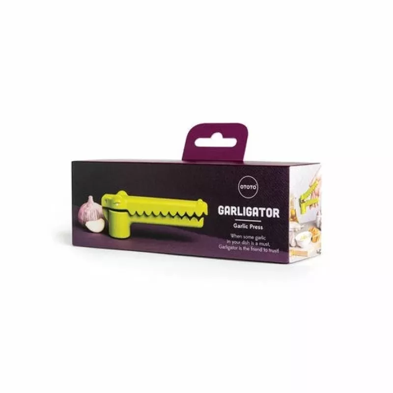 Knoflookpers met handgreep Ototo Design Garligator groen kunststof staal