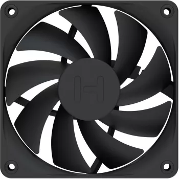 120 mm behuizingsventilator 4-pack HYTE FA12 zwart, PWM-ondersteuning, standaard 120 mm montage