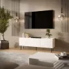 TV-kast Cama LUCCA 3D 165×40×59 cm, wit, spaanplaat bovenkant