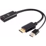 HDMI (bus) naar DisplayPort (stekker) adapter ShiverPeaks 4K 60Hz 20 cm