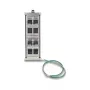 DELOCK Keystone-houder 8-poorts kantelbaar snap-in frame voor DIN-rail- of wandmontage, zwart, 78×154×55 mm