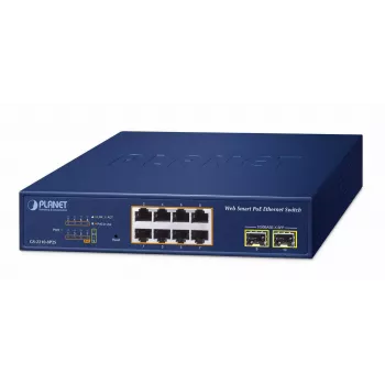 Managed switch PLANET GS-2210-8P2S 8-poorts Gigabit Ethernet 802.3at
