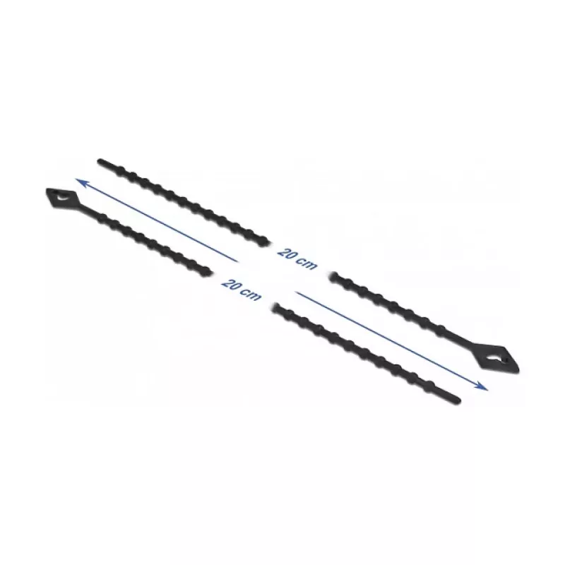 Parallel-kabelbinder DeLOCK beaded kabel tie L 200 x B 2,4 mm zwart 100 stuks