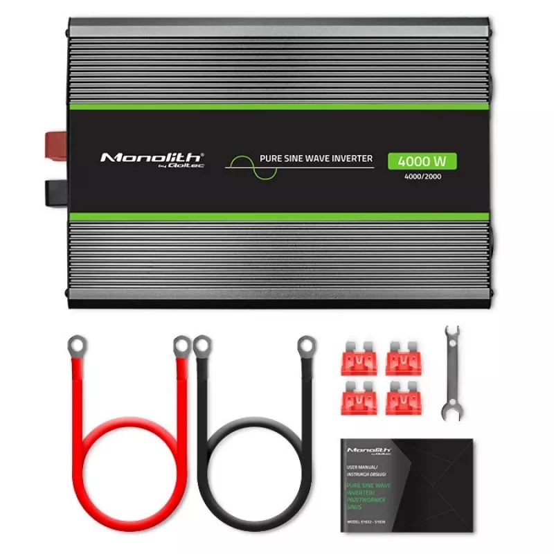 Qoltec Monolith stroomadapter/-omvormer auto 4000 W zwart