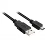 USB 2.0 kabel, USB-A stekker > Mini-USB stekker zwart, 3,0 meter, dubbel afgeschermd
